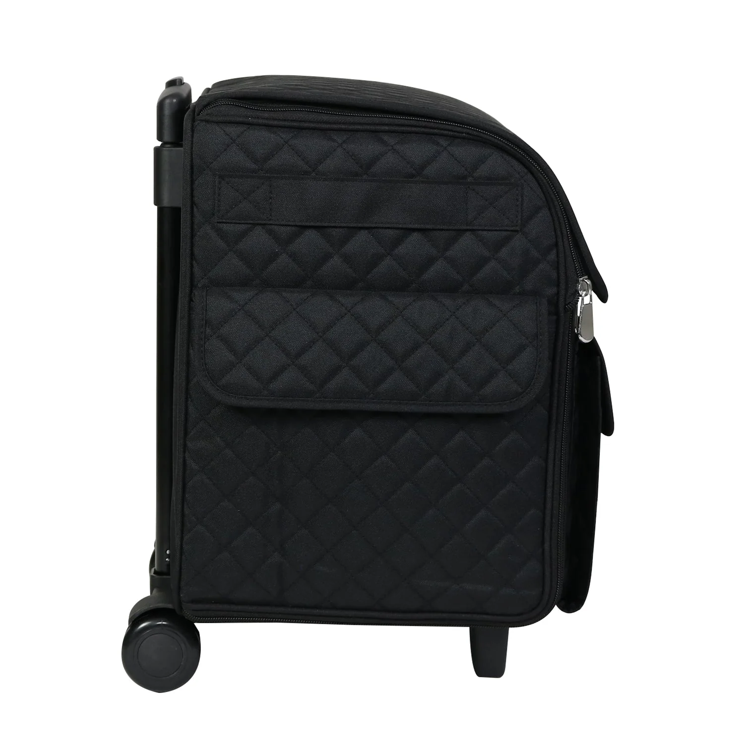 Collapsible Rolling Serger Machine Case, Black Quilted - Image 10