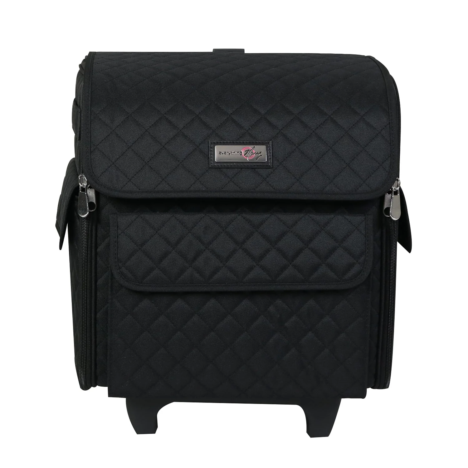 Collapsible Rolling Serger Machine Case, Black Quilted - Image 7