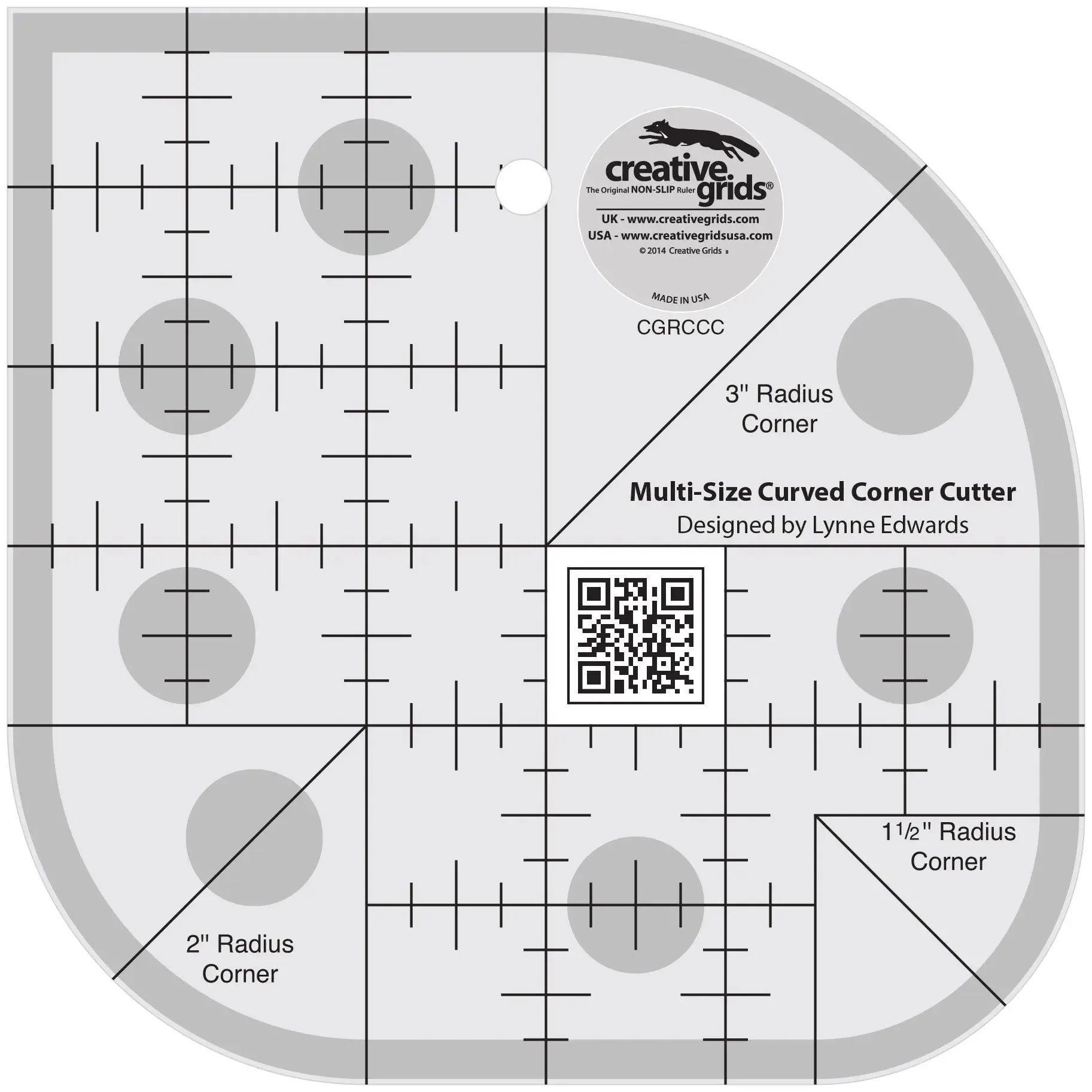 Creative Grids Curved Corner Cutter Quilt Ruler