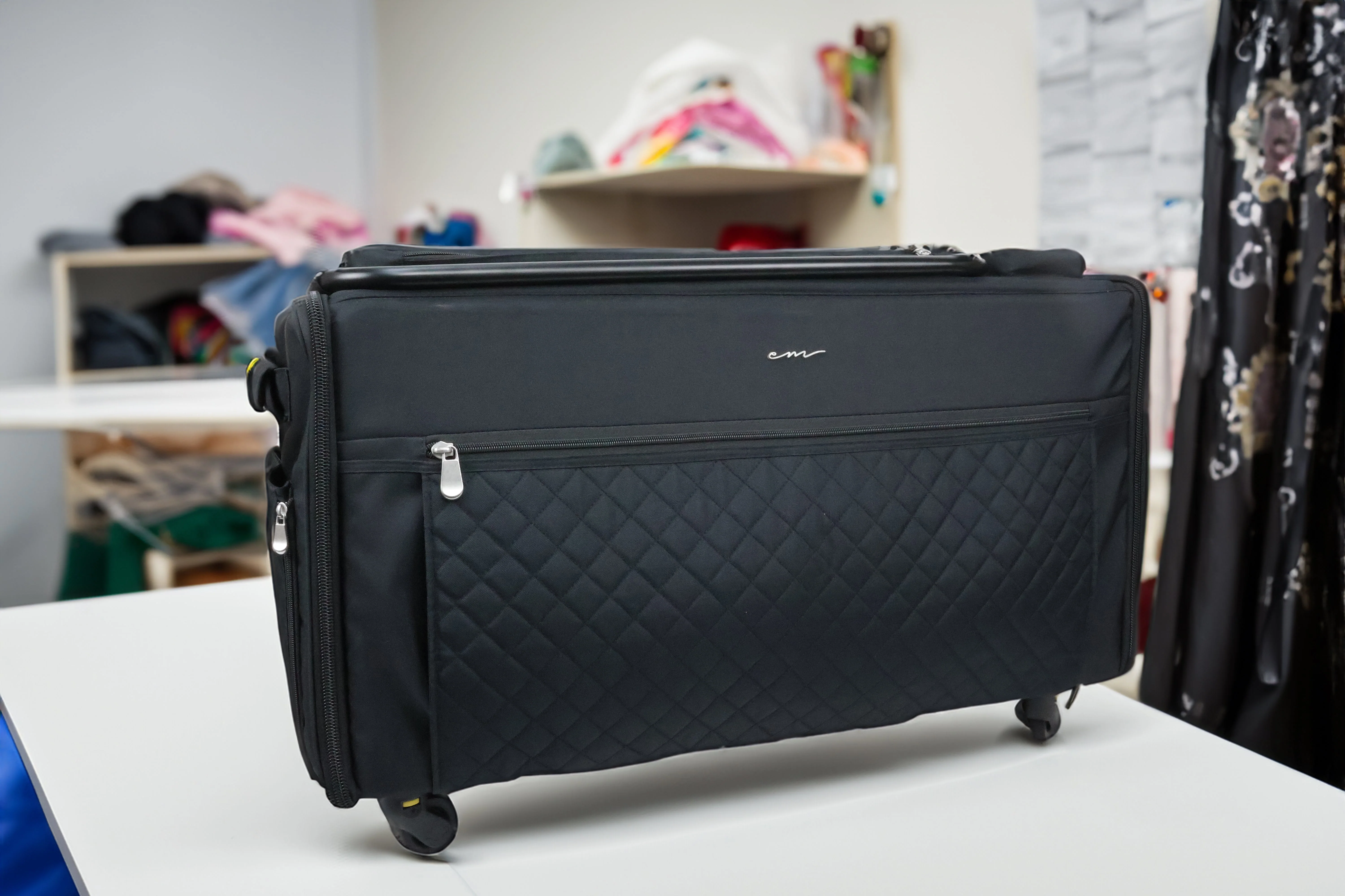 Everything Mary Jumbo 5 Wheel Collapsible Rolling Sewing Machine Storage Case, Black - Image 11