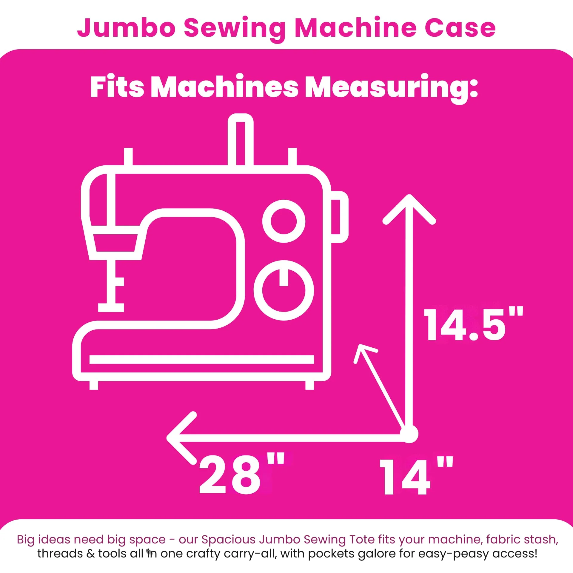 Everything Mary Jumbo 5 Wheel Collapsible Rolling Sewing Machine Storage Case, Floral - Image 2