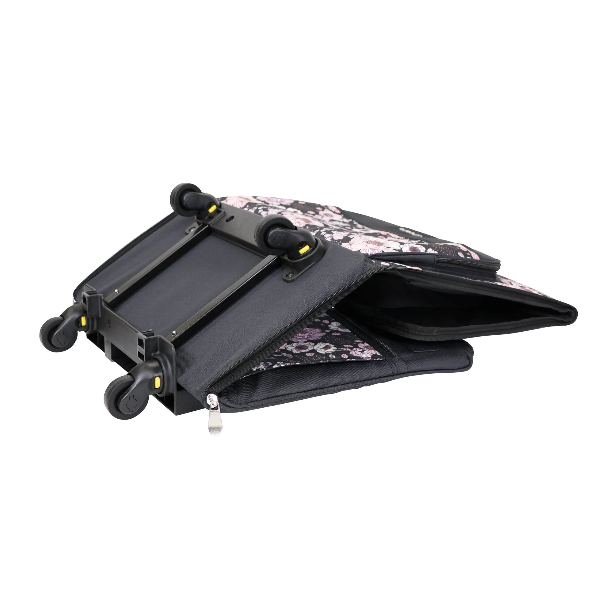 Everything Mary XL 4 Wheel Collapsible Rolling Sewing Machine Storage Case, Pink Floral - Image 11