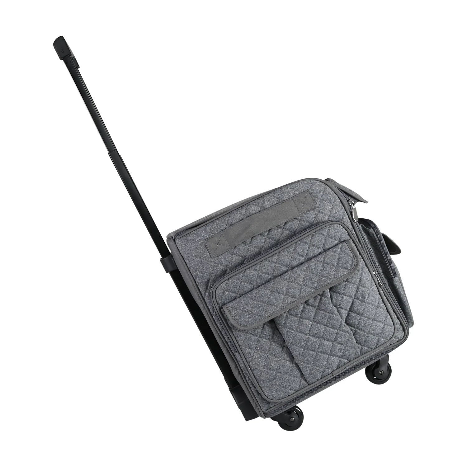 Everything Mary XXL 4 Wheel Collapsible Rolling Sewing Machine Storage Case, Heather Grey - Image 12