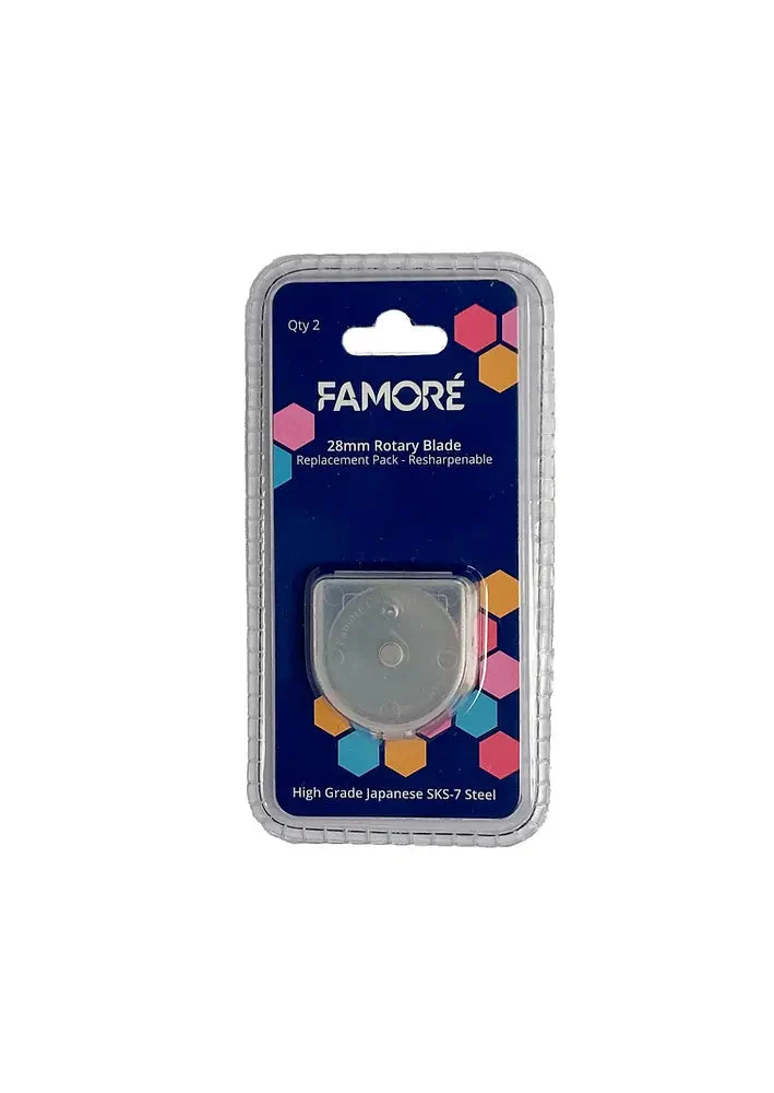 Famoré 28mm Rotary Cutter Replacement Blades - Count 2