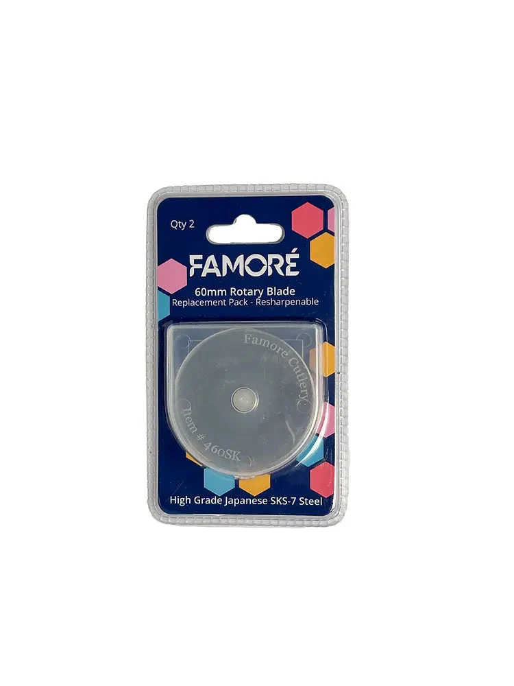 Famoré 60mm Rotary Cutter Replacement Blades - Count 2
