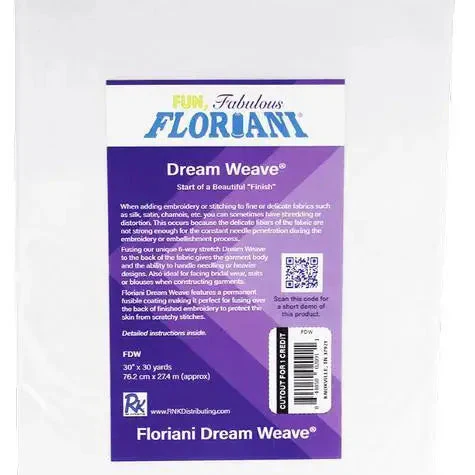 Floriani Dream Weave (Fusible) White 30" x 3 yds