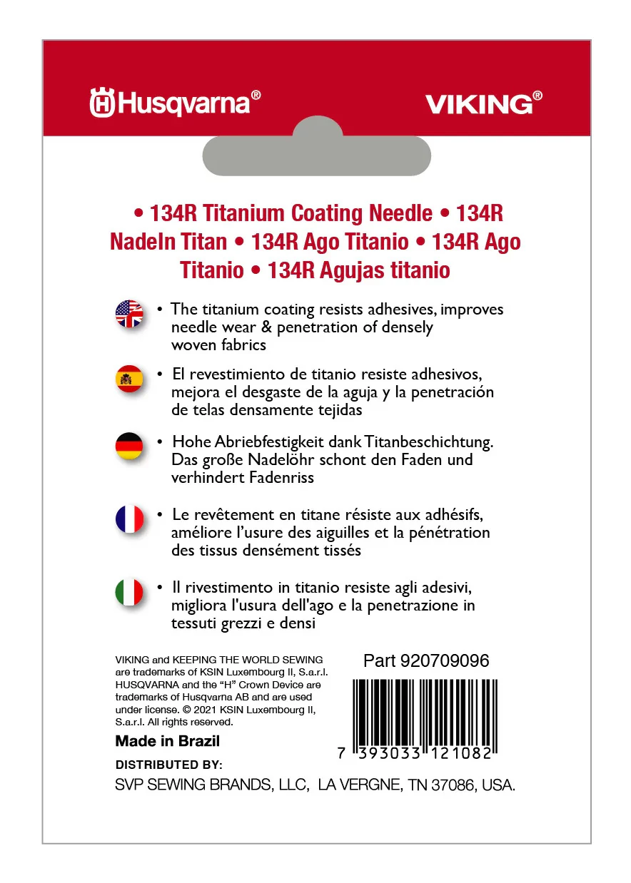 HUSQVARNA® VIKING® 134R Titanium Needles Size 100/16 10-Pack - Image 2