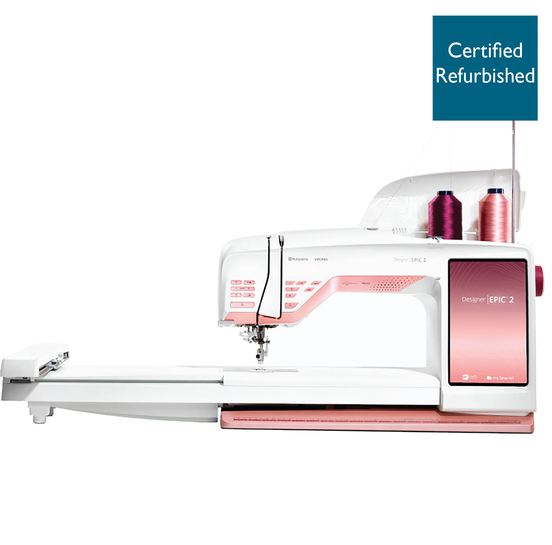 HUSQVARNA® VIKING® Refurbished DESIGNER EPIC™ 2 Sewing & Embroidery Machine in Burgandy Blush