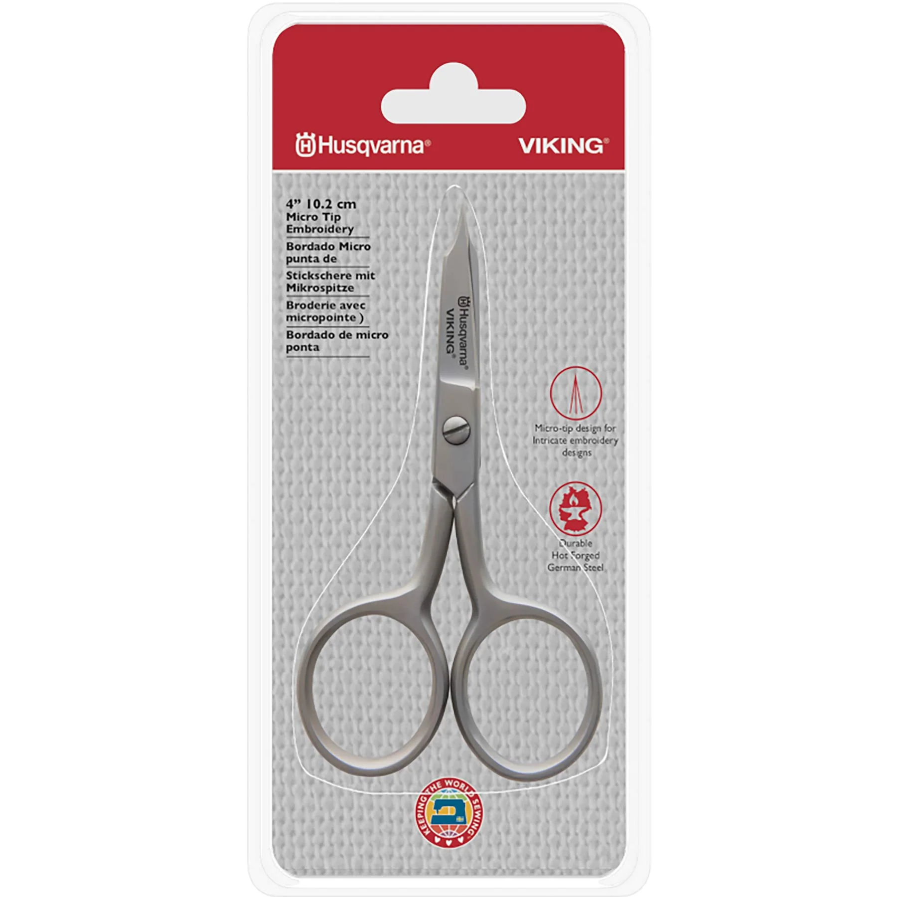 HUSQVARNA® VIKING® 4in/10.2cm Micro Tip Straight Blade Scissor - Image 3