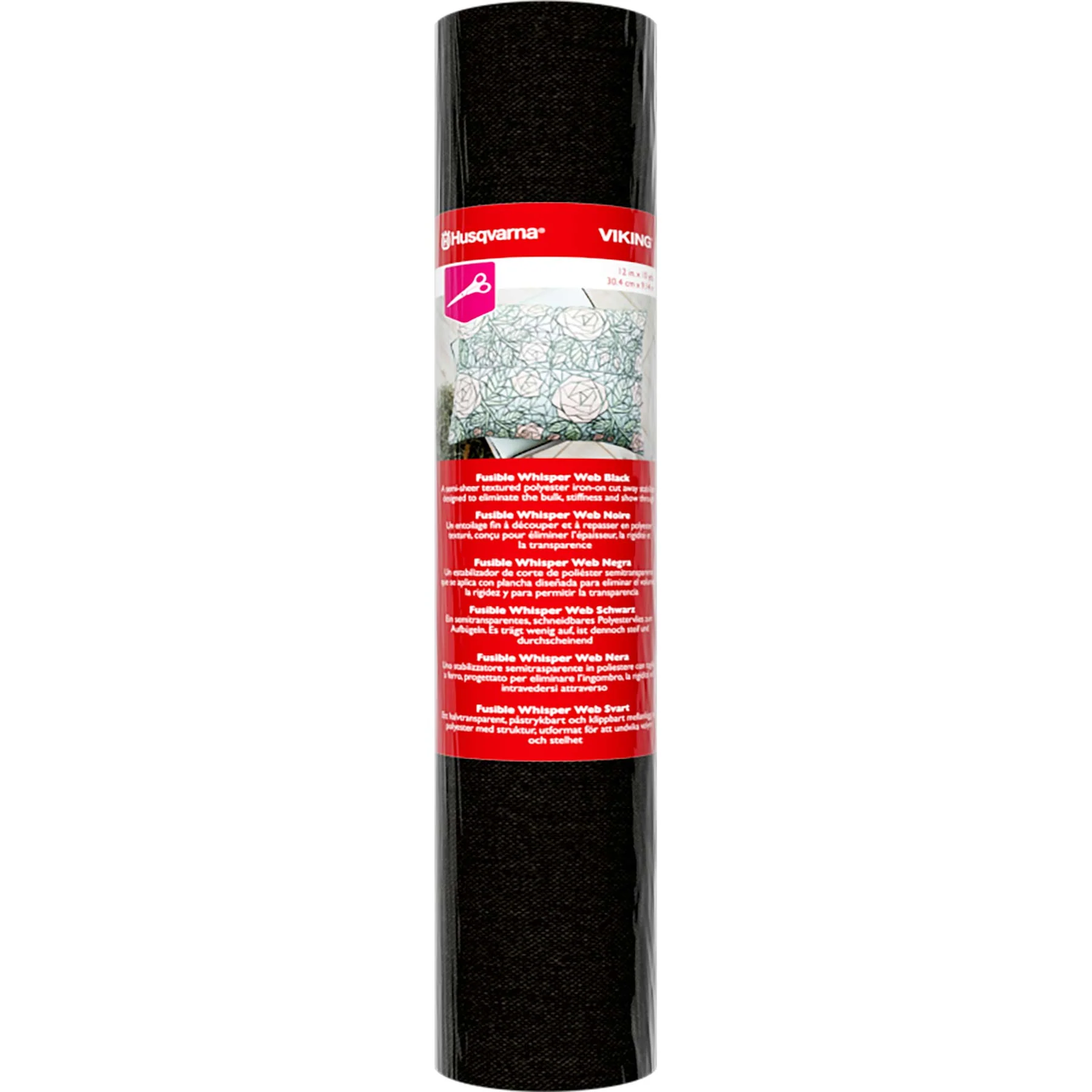 HUSQVARNA® VIKING® Fuse-On Whisper Web Mesh Black Stabilizer 12 Inches x 10 Yards - Image 2