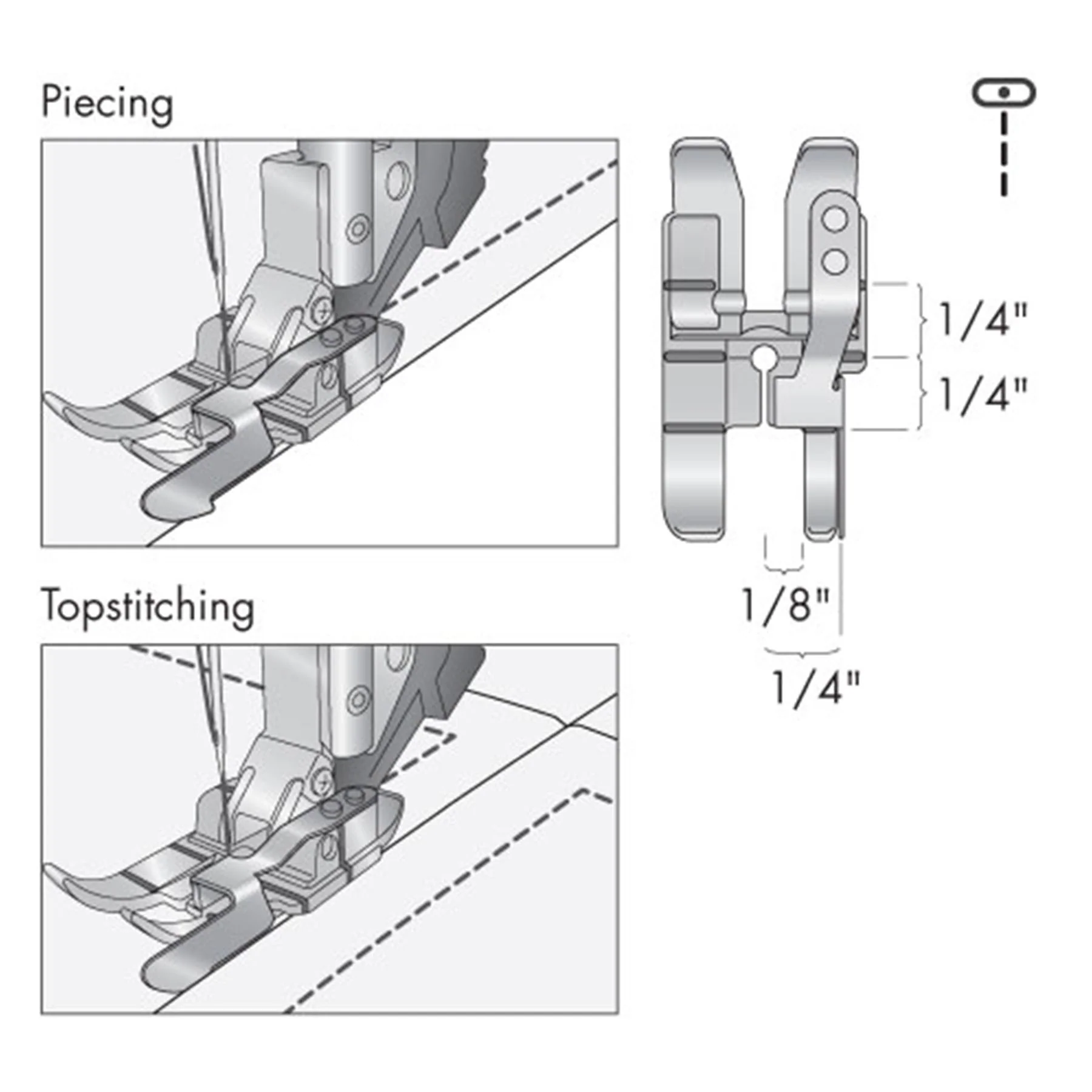 PFAFF® 1/4 inch Right Guide Foot for IDT™ System - Image 3
