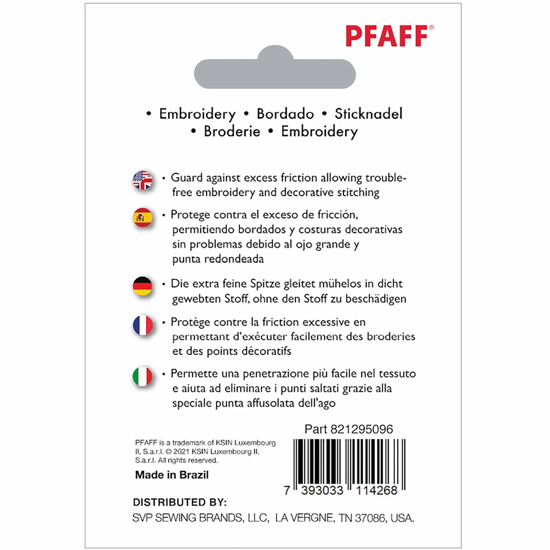 PFAFF® Embroidery Needles Size 80/12 5-Pack - Image 2