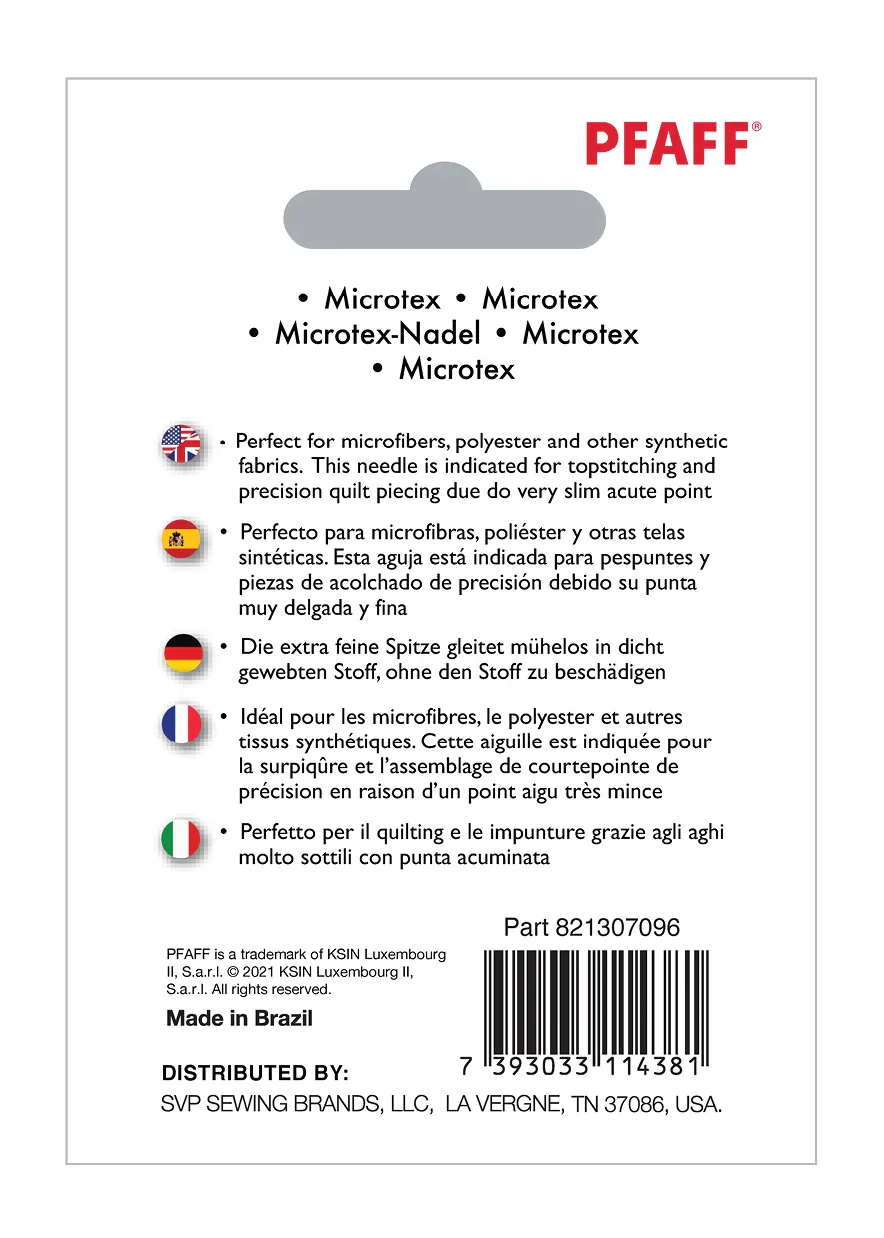 PFAFF® Microtex Needles Size 60/08 5-Pack - Image 2