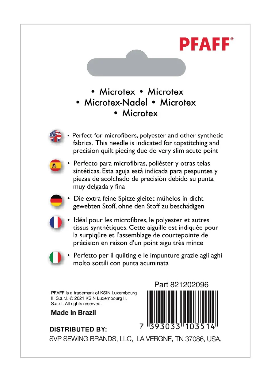 PFAFF® Microtex Needles Assorted Sizes 5-Pack - Image 2