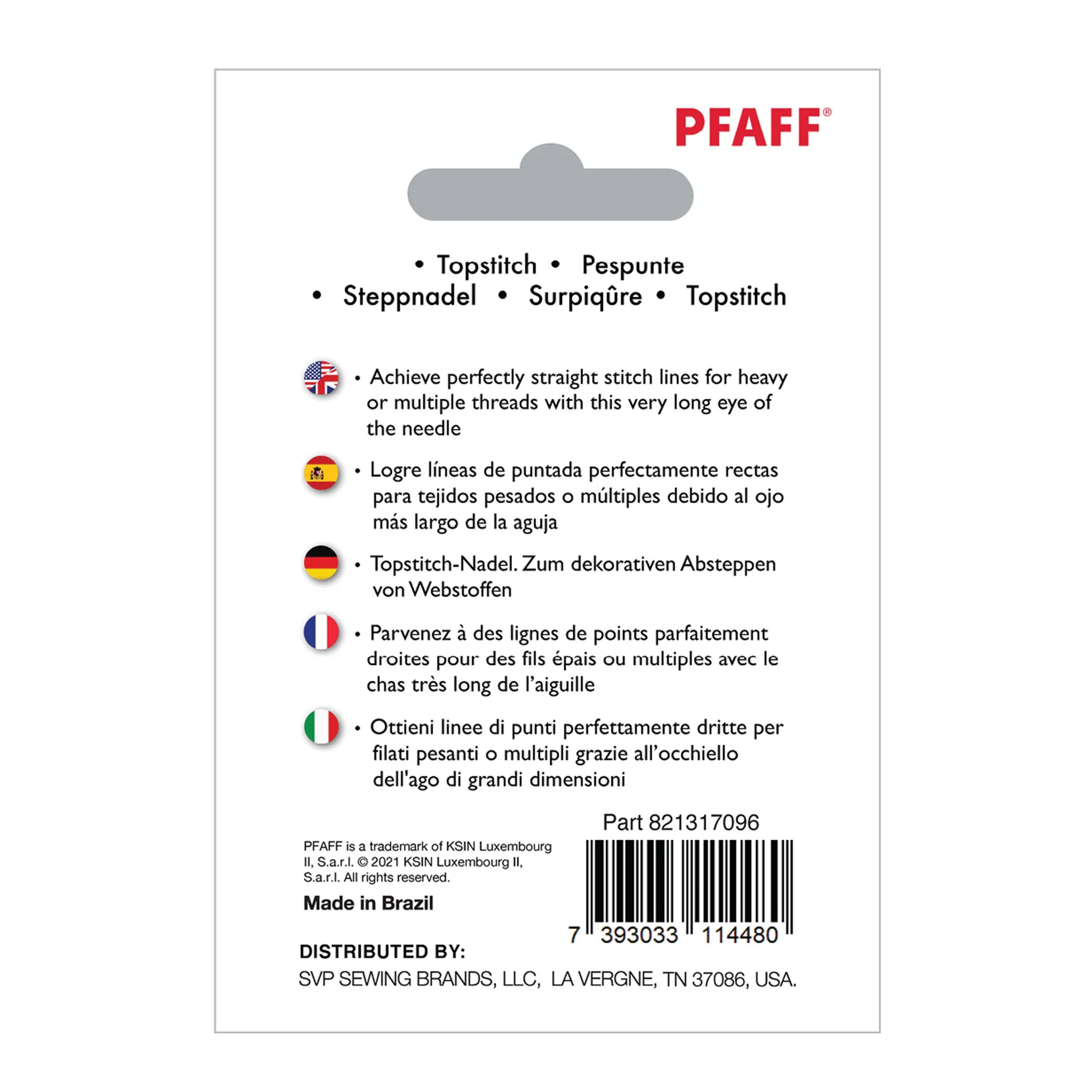 PFAFF® Topstitch Needles Size 80/12 5-Pack - Image 2