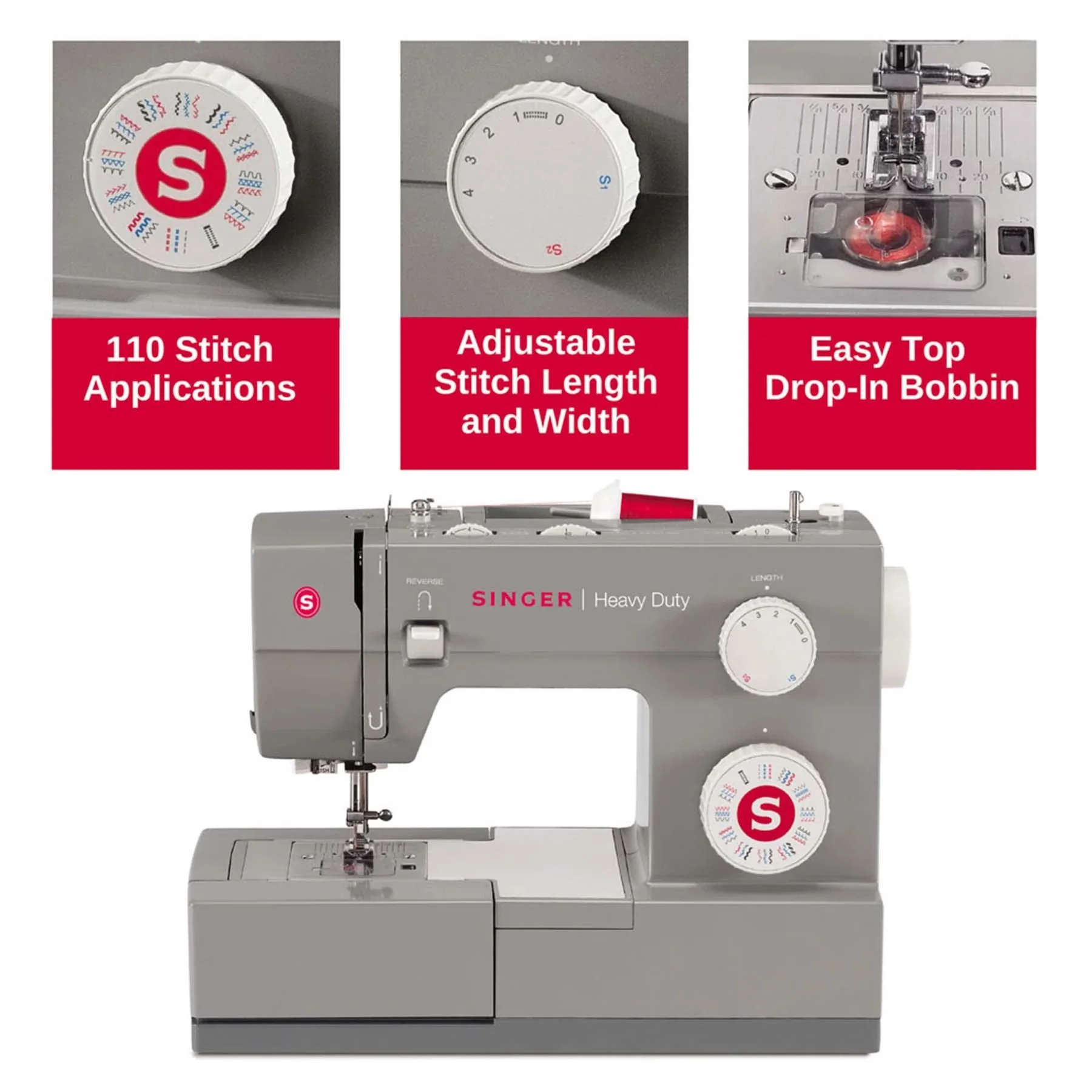 SINGERĀ® Heavy Duty 4432 Sewing Machine & Extension Table Bundle - Image 6