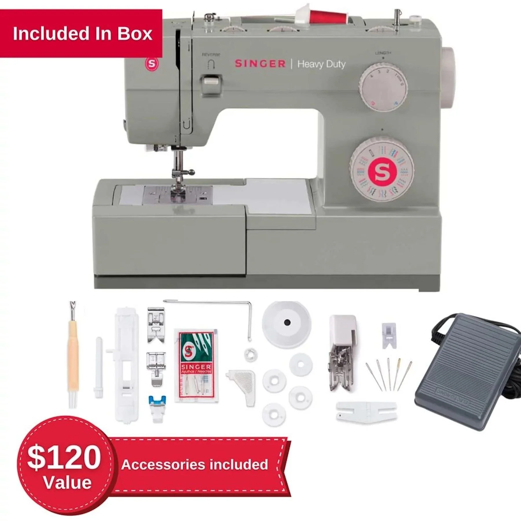 SINGER® Heavy Duty 4452 & Extension Table Bundle - Image 3