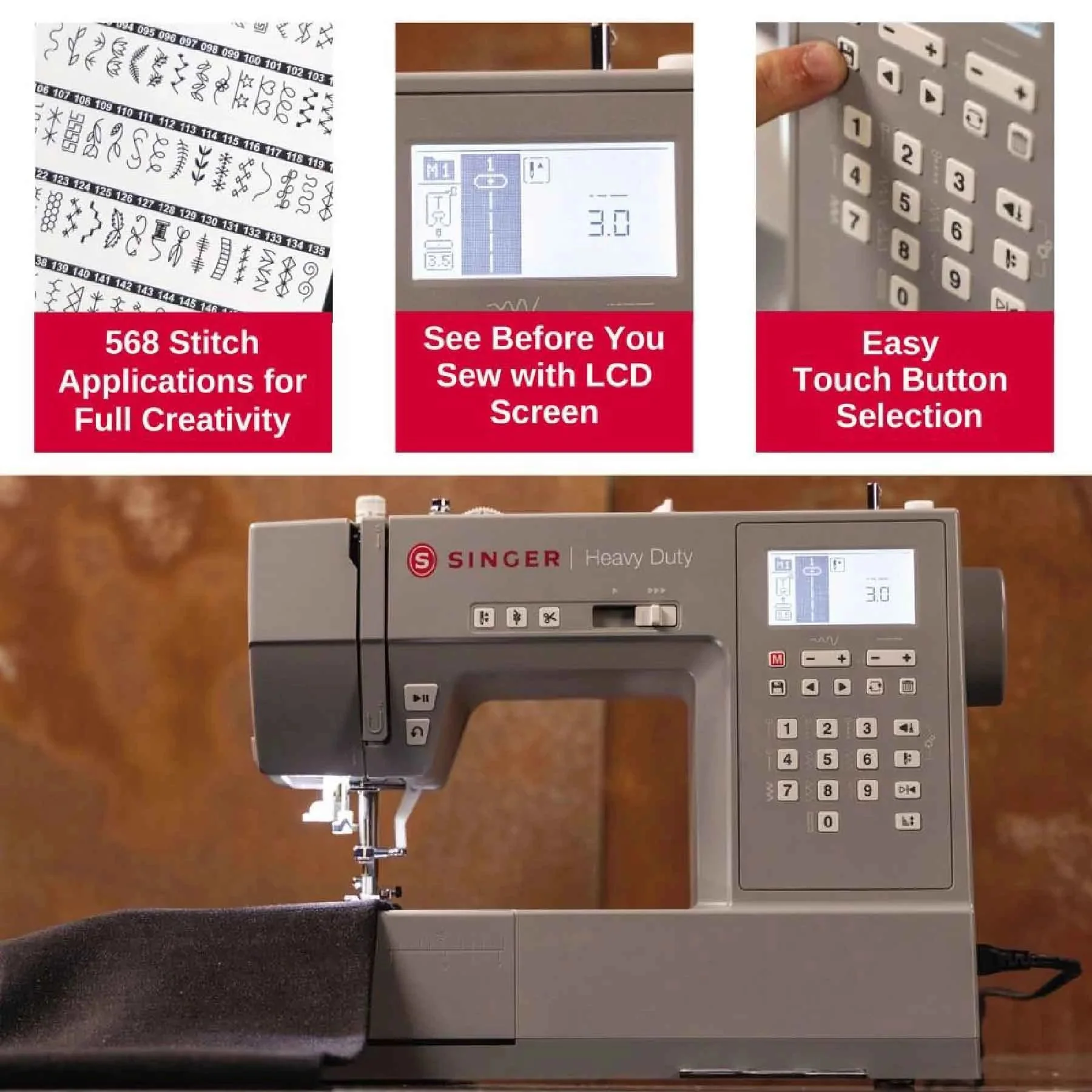 SINGER® Heavy Duty 6800C Sewing Machine & Extension Table Bundle - Image 10