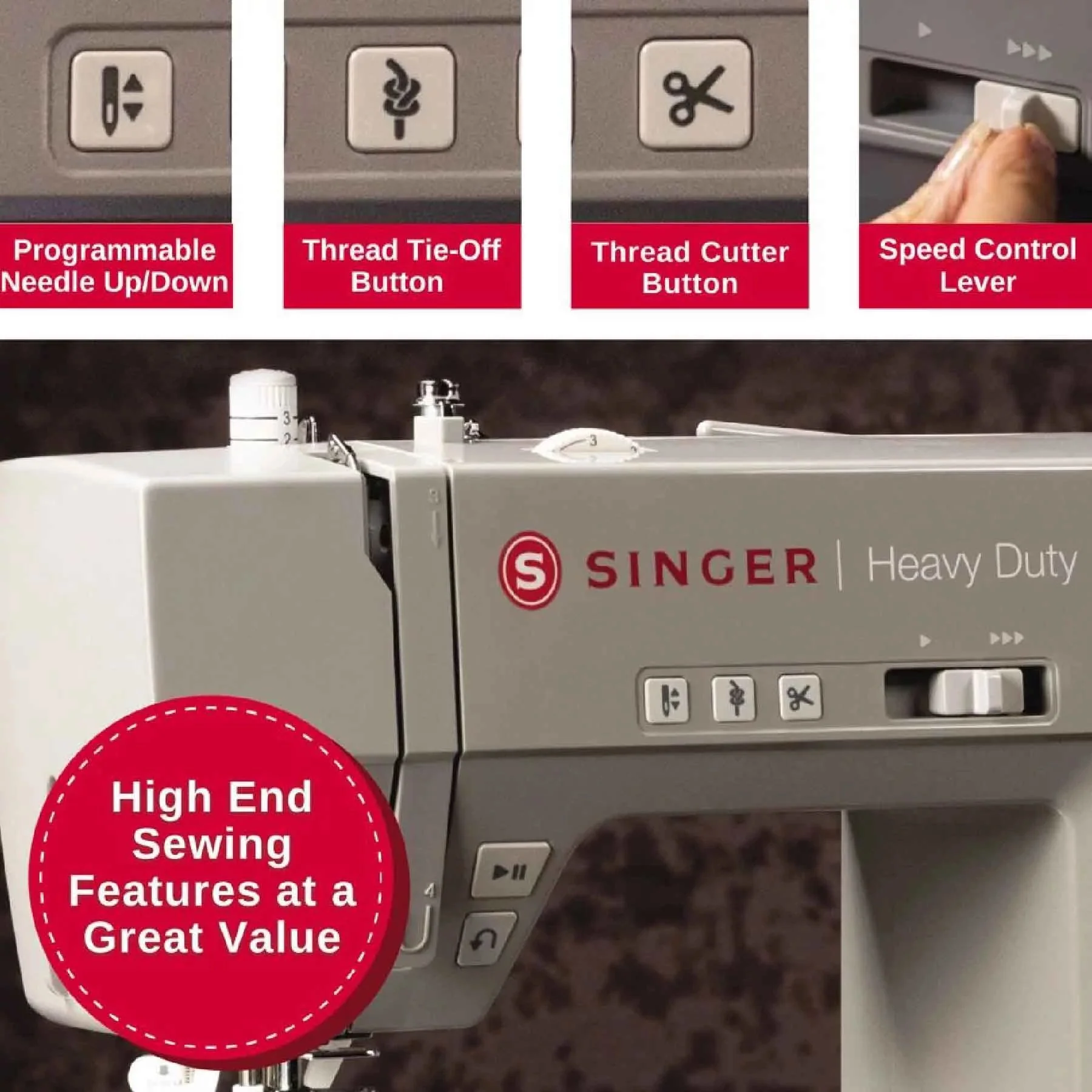 SINGERĀ® Heavy Duty 6800C Sewing Machine & Hard Case Bundle - Image 8