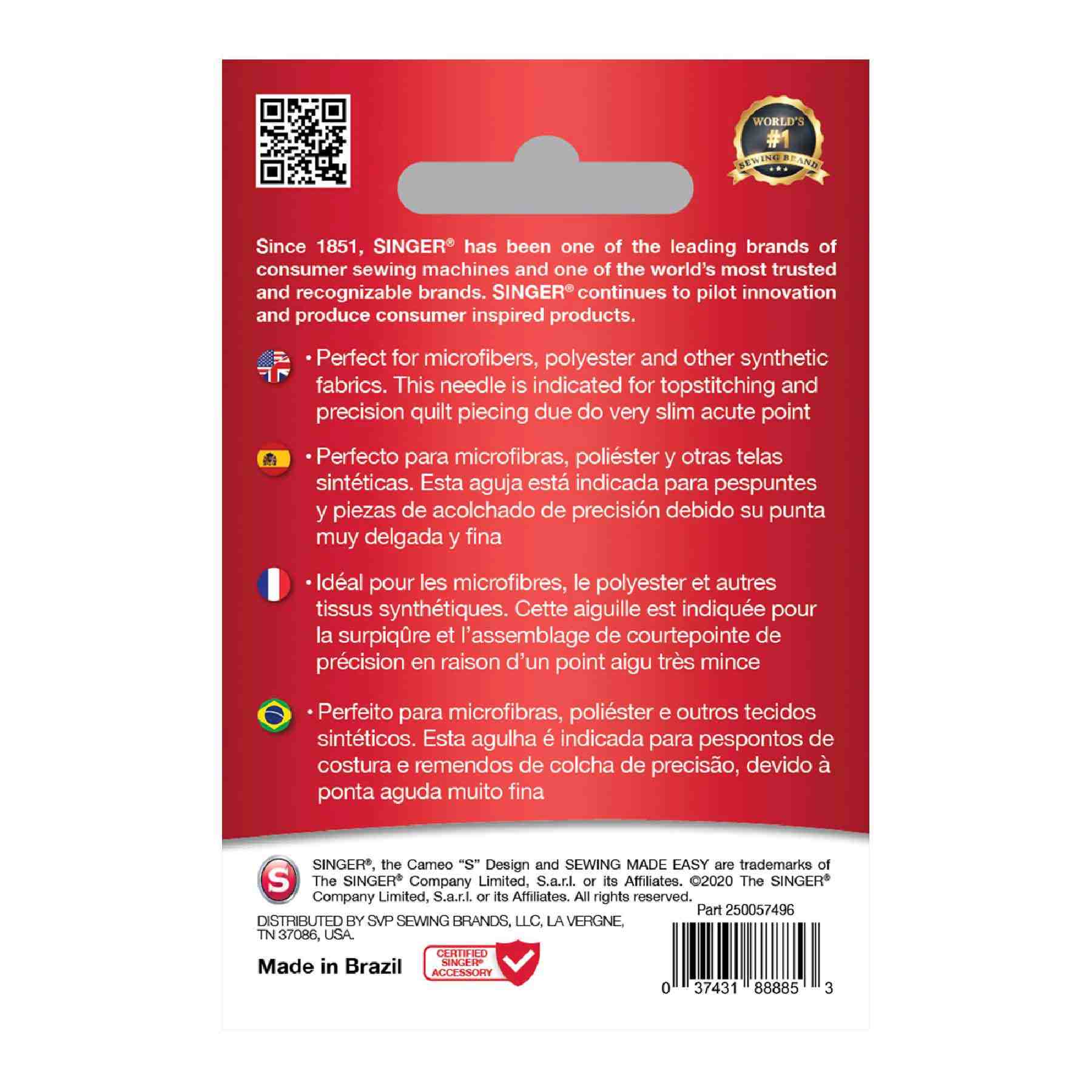 SINGER® Microtex Needles Size 60/08 5-Pack - Image 2