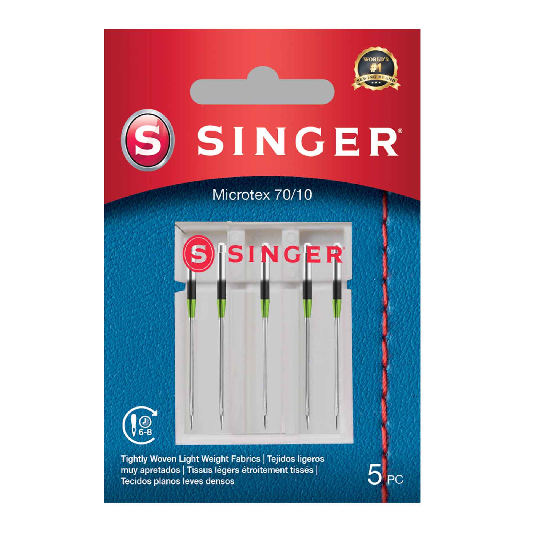 SINGERĀ® Microtex Needles Size 70/10 5-Pack
