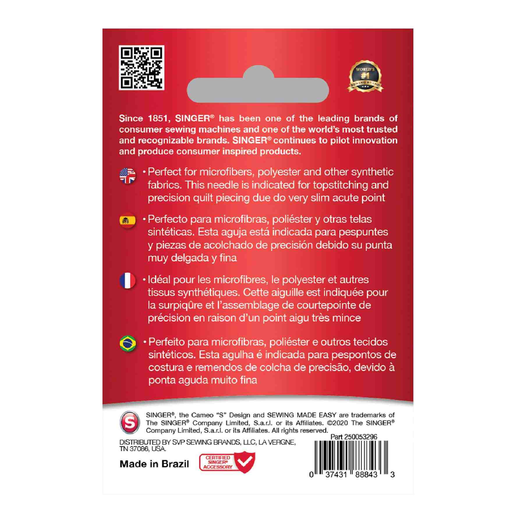 SINGER® Microtex Needles Size 80/12 5-Pack - Image 2