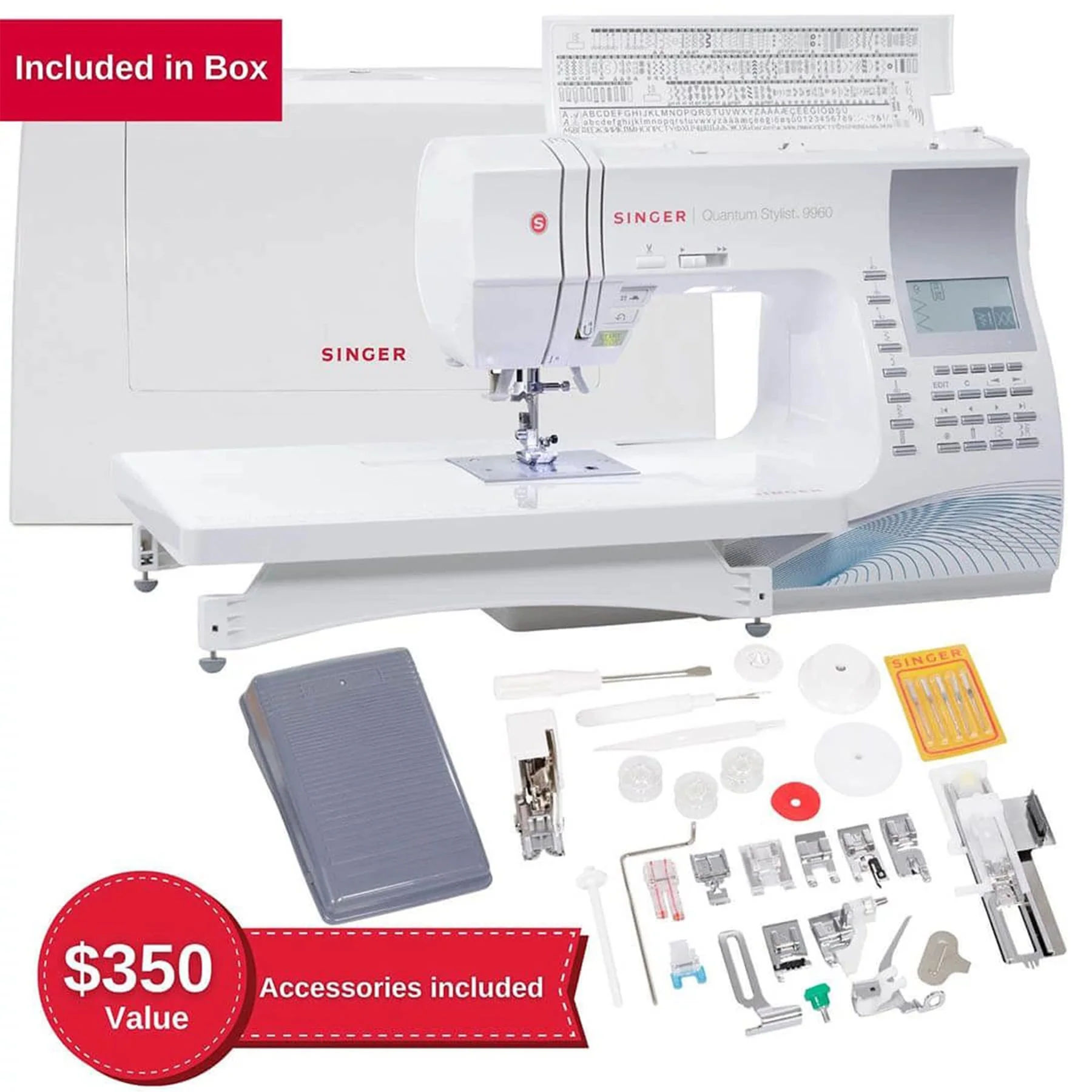 SINGERĀ® Quantum Stylist 9960 Sewing Machine with Extension Table - Image 8