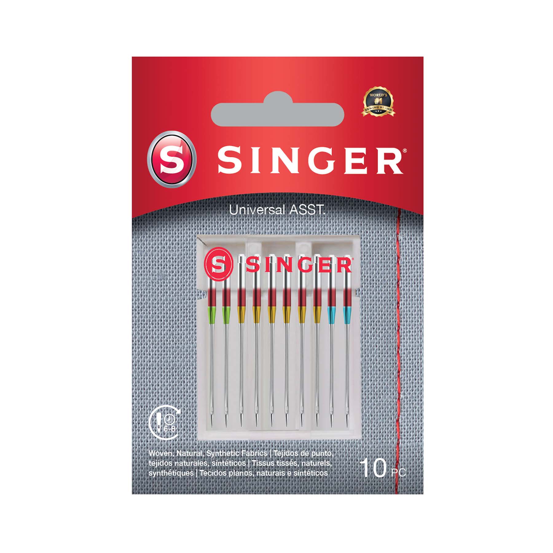 SINGERĀ® Universal Needles Assorted Sizes 10-Pack