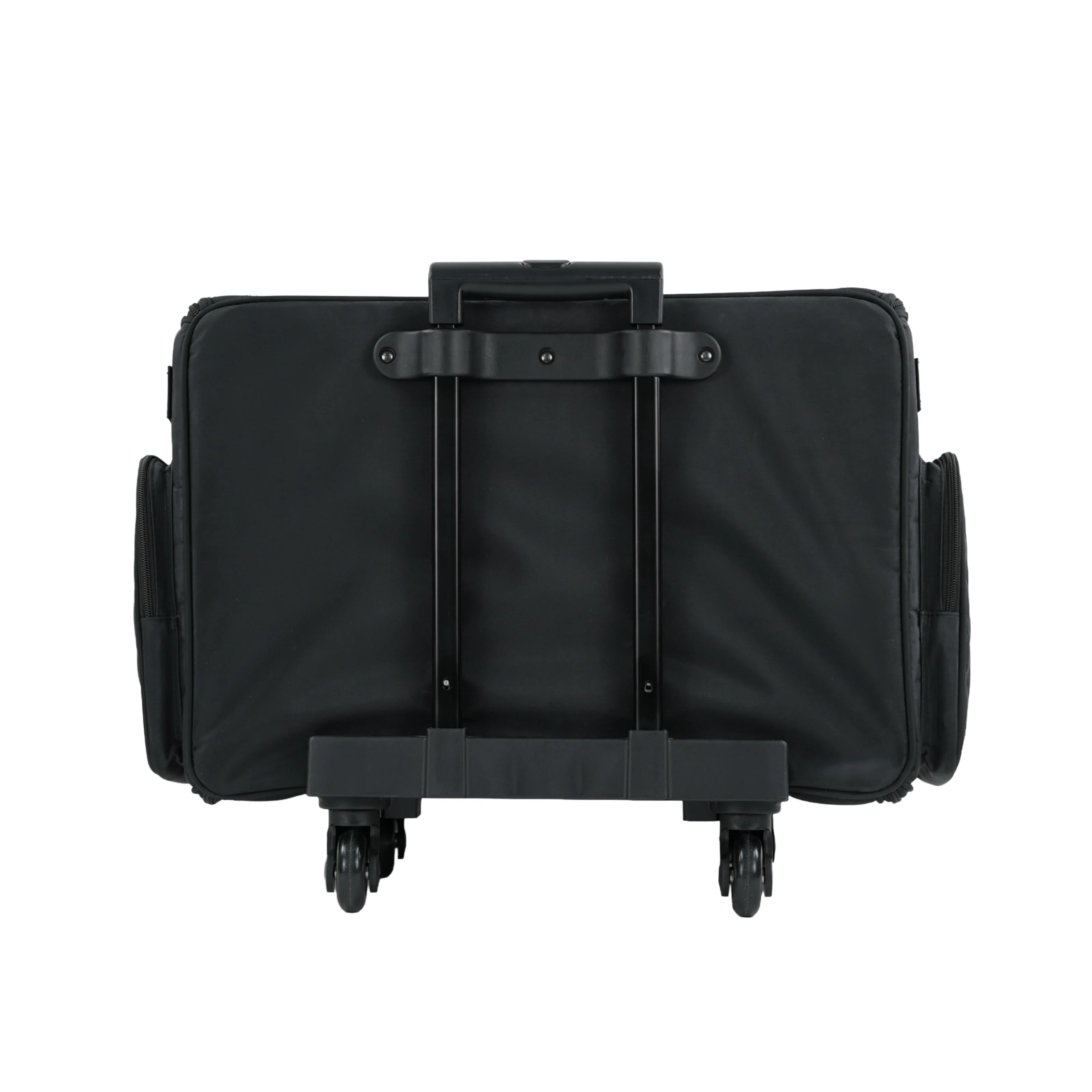 XL 4 Wheel Collapsible Deluxe Rolling Sewing Machine Storage Case, Black Quilted - Image 11